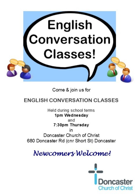 English Conversation Classes flier
